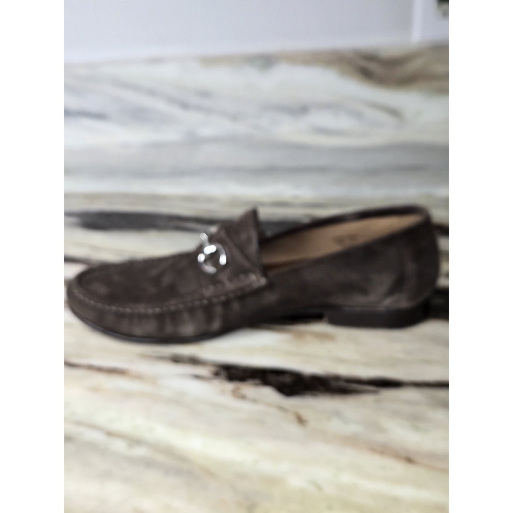 Peter Huber Horsebit Buckle Chocolate Suede Loafers Men's size 11 - Picture 3 of 16